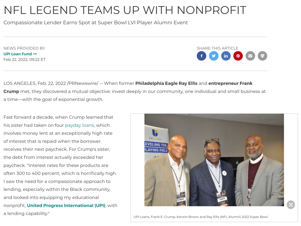 UPI Loans/NFL Case Study Press